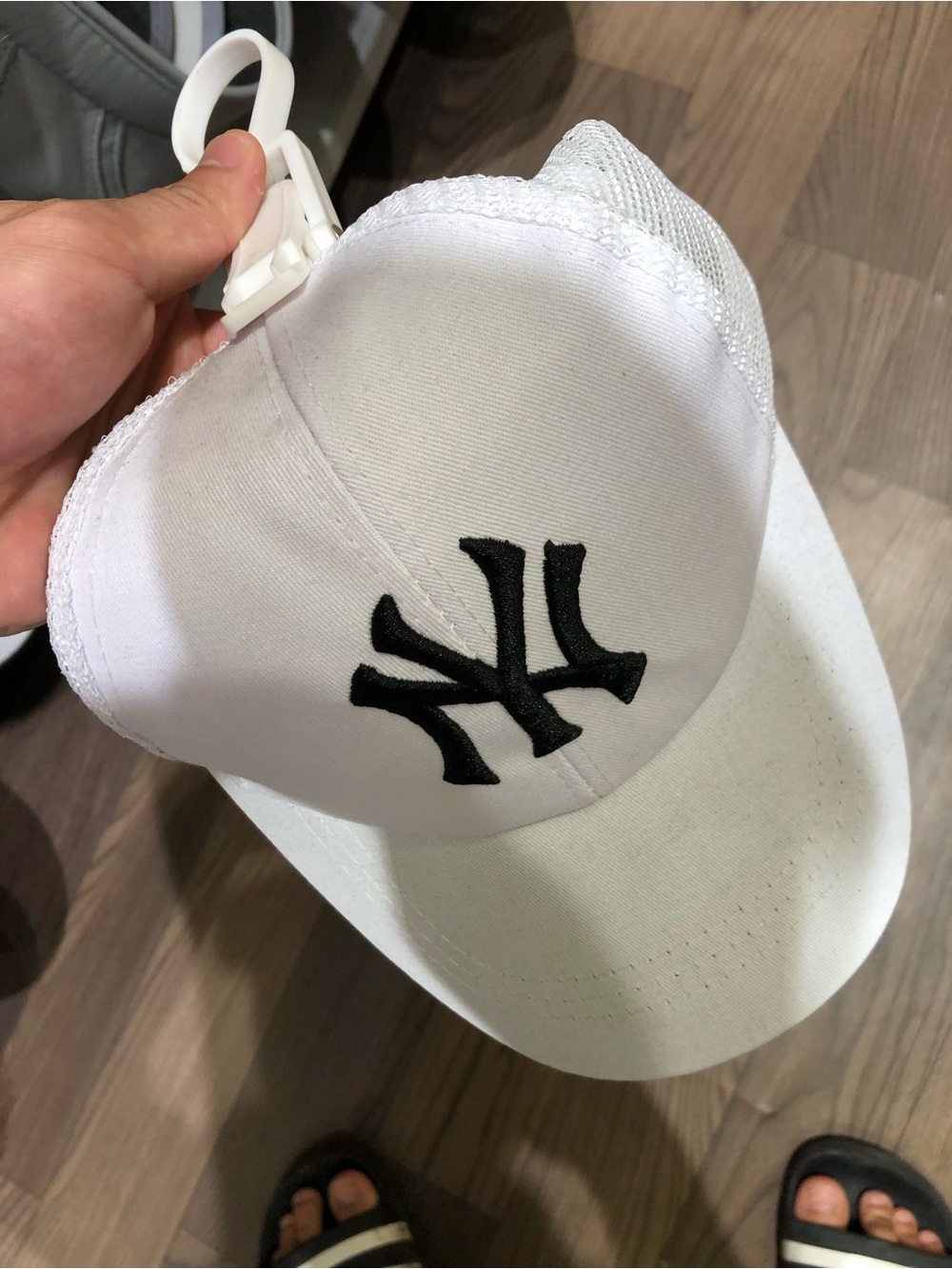MLB White Trucker Hat with Black NY Logo
